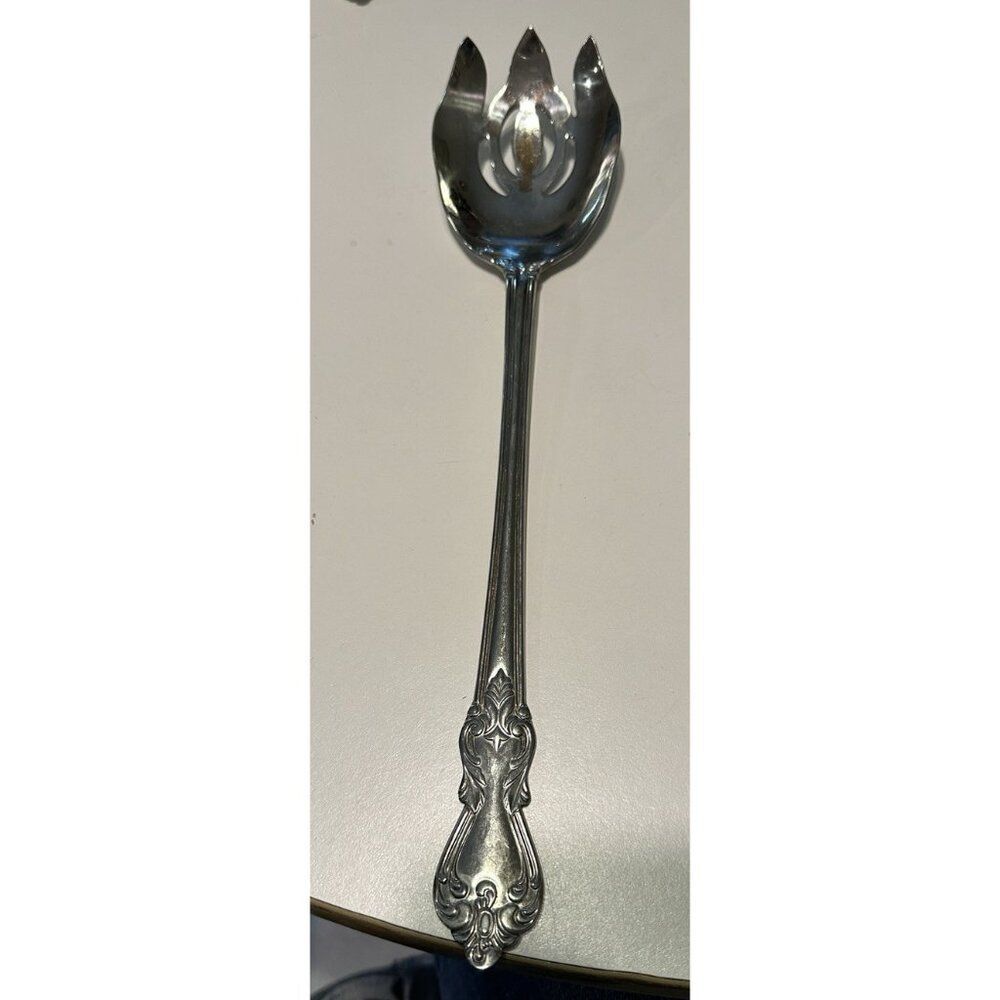 Reed And Barton 18/10 Large Slotted Serving Spork Spoon Fork